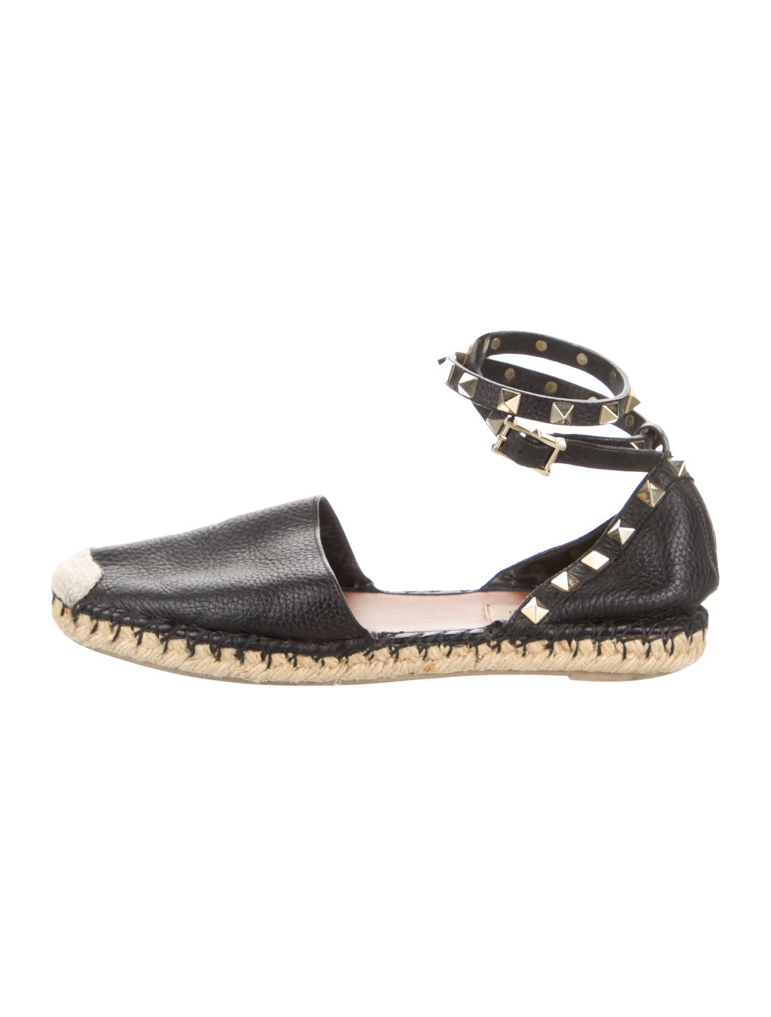 Valentino Rockstud Accents Leather D'Orsay Flats