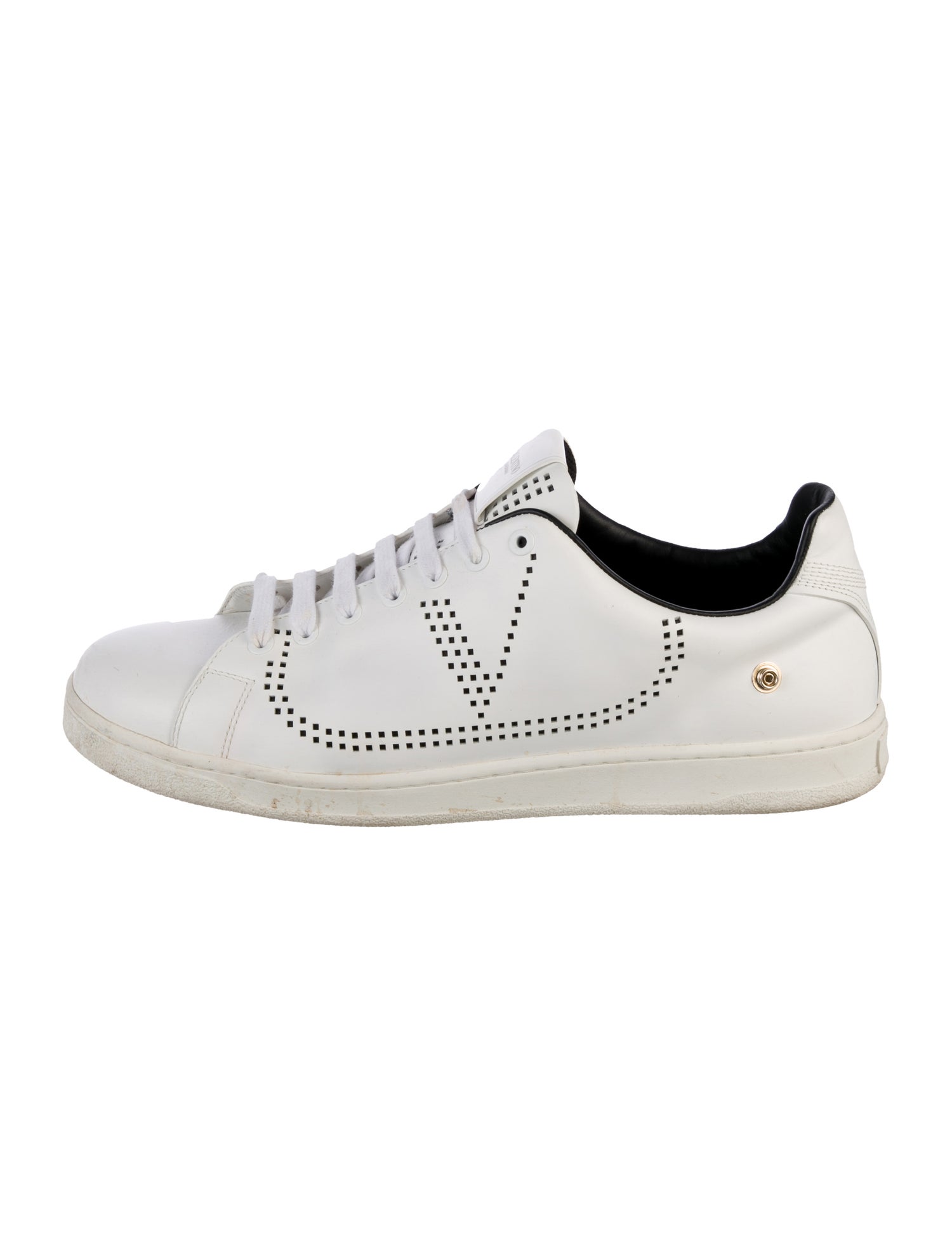 Valentino Rockstud Accents Leather Sneakers