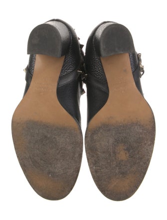 Valentino Rockstud Accents Leather Moto Boots