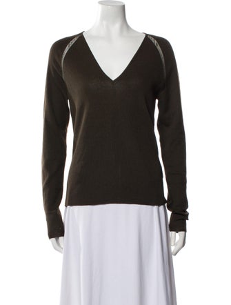 Valentino Virgin Wool V-Neck Top