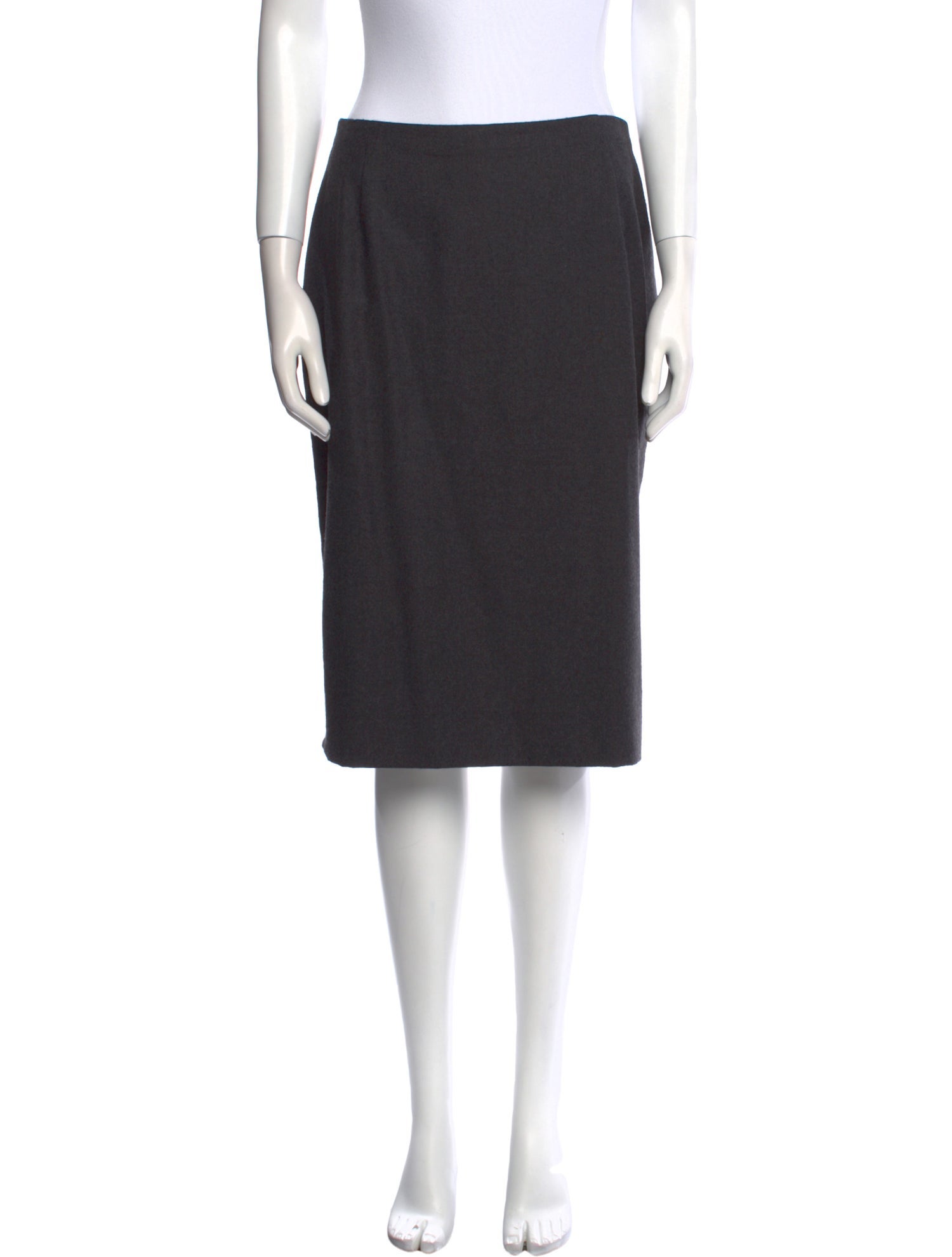 スカート a Ferretti Grey Virgin Wool Midi Skirt Alberta Ferretti Virgin Wool Midi Length Skirt - Grey Skirts