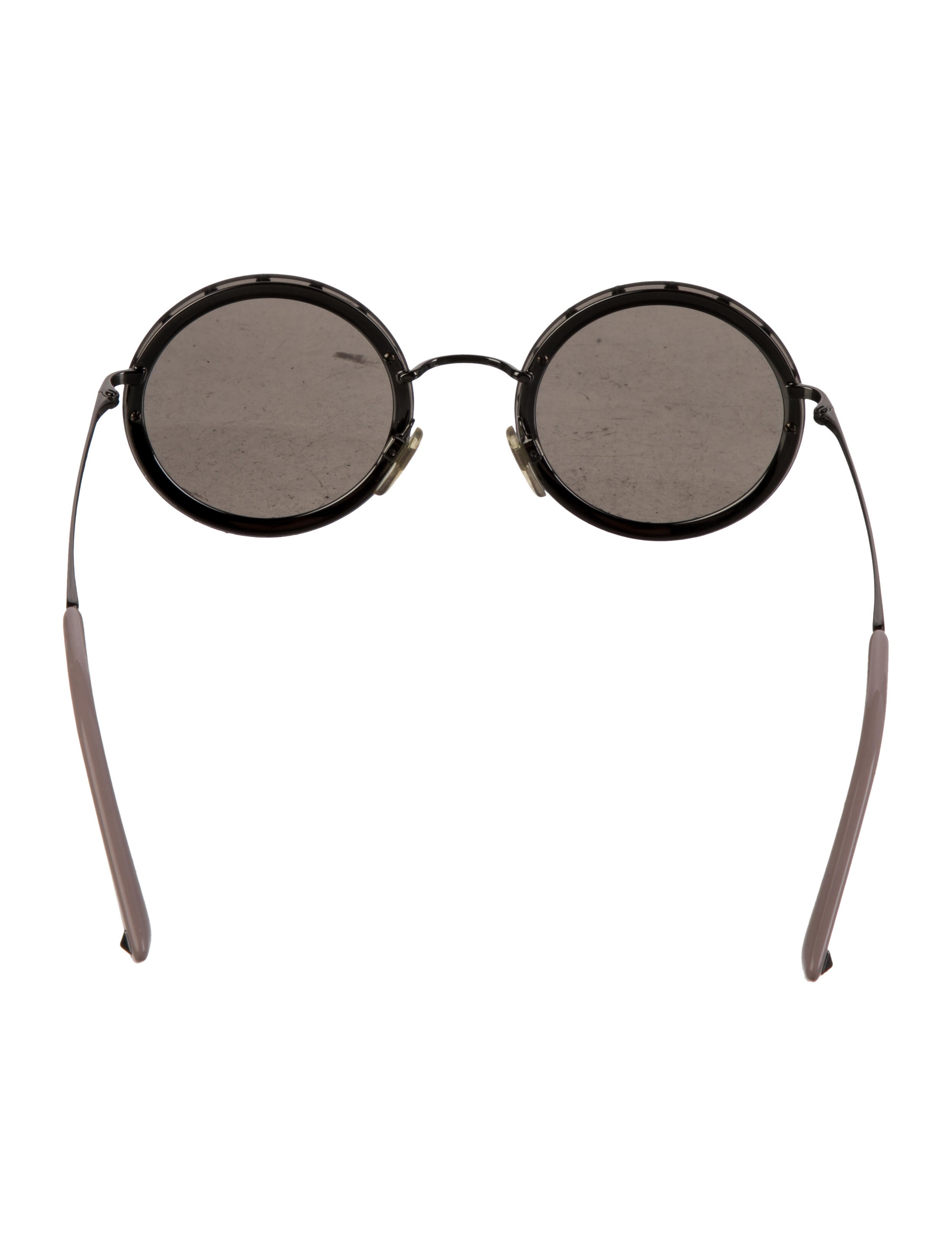 Valentino Rockstud Accents Round Sunglasses