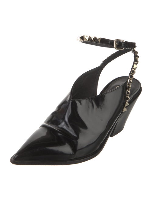 Valentino Rockstud Accents Leather Slingback Pumps