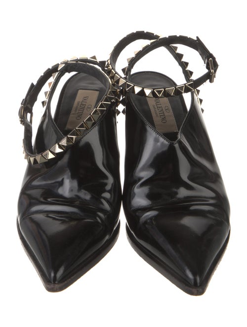Valentino Rockstud Accents Leather Slingback Pumps