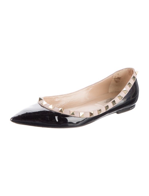 Valentino Rockstud Accents Patent Leather Ballet Flats