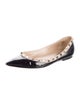 Valentino Rockstud Accents Patent Leather Ballet Flats