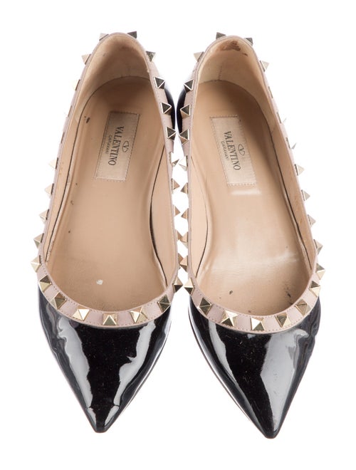 Valentino Rockstud Accents Patent Leather Ballet Flats