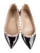 Valentino Rockstud Accents Patent Leather Ballet Flats