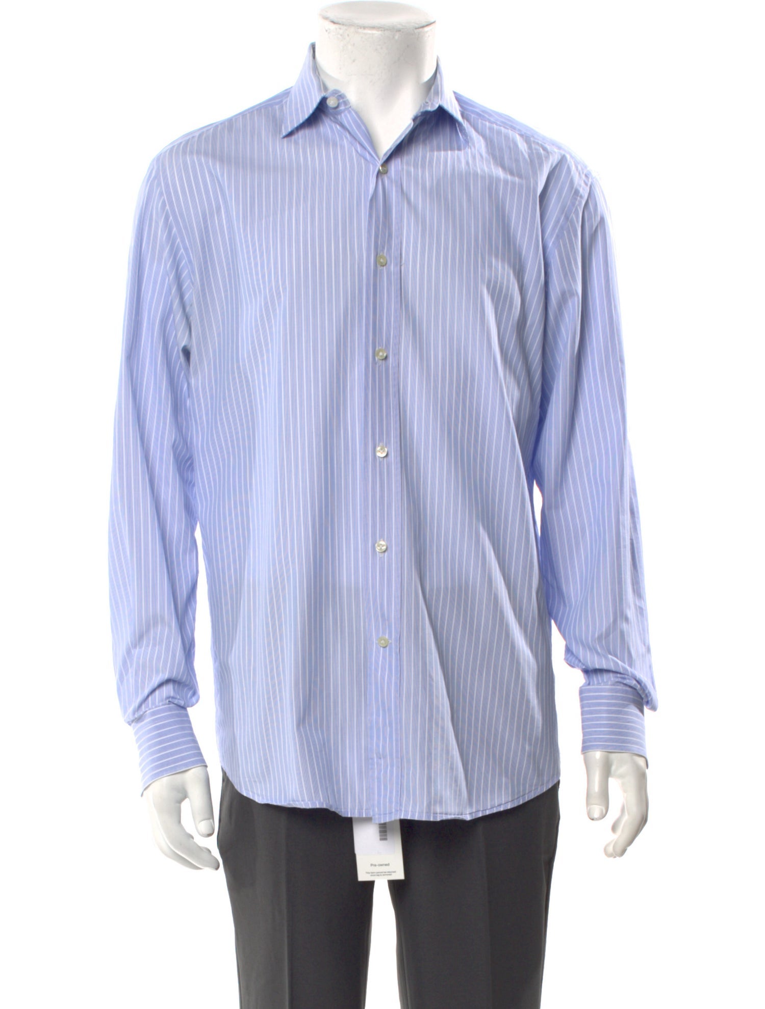 Valentino Striped Long Sleeve Dress Shirt