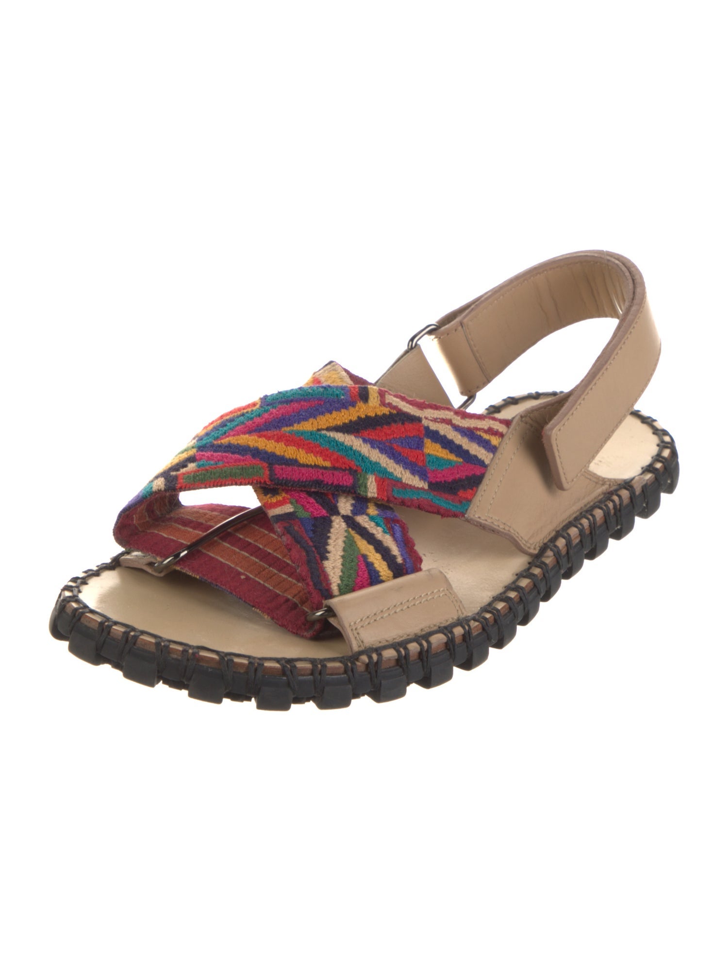 Valentino Leather Printed Slingback Sandals