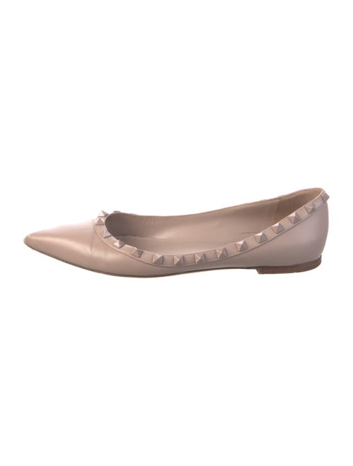 Valentino Rockstud Accents Leather Ballet Flats