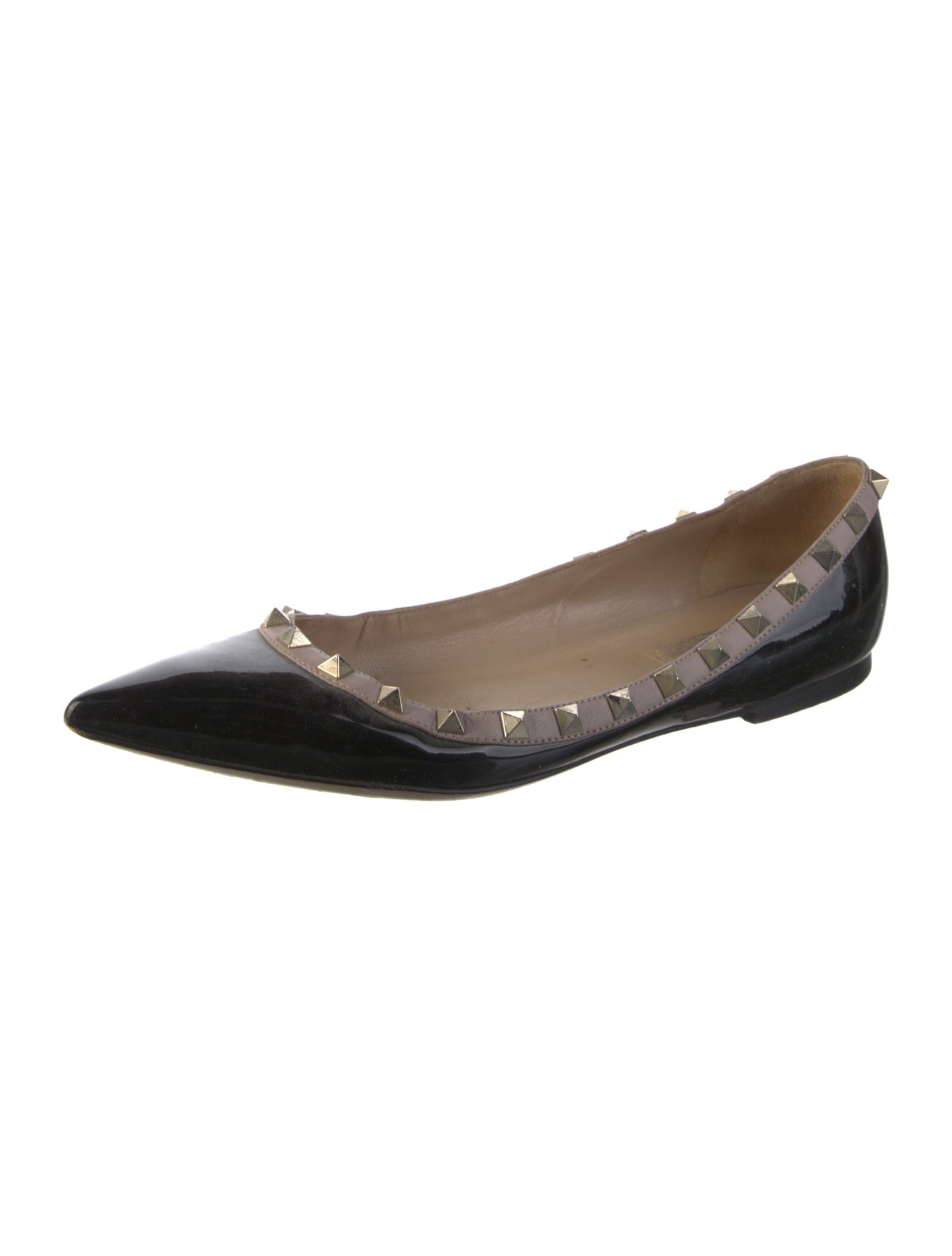 Valentino Rockstud Accents Patent Leather Flats
