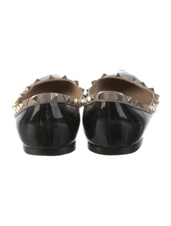Valentino Rockstud Accents Patent Leather Flats
