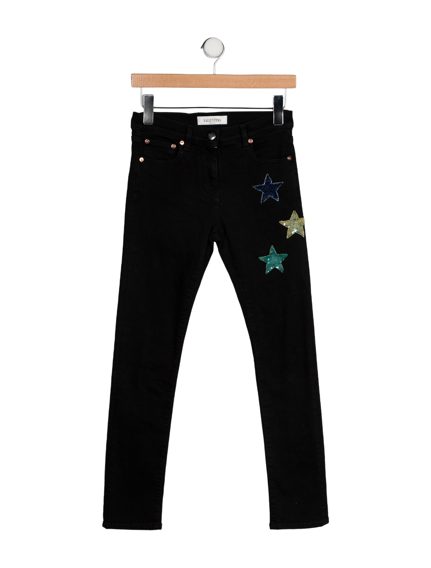 Valentino Mid-Rise Skinny Leg Jeans