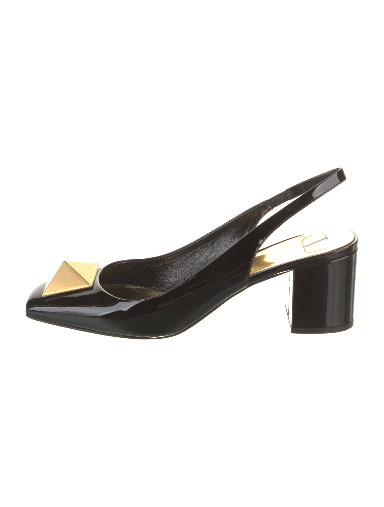 Valentino Rockstud Accents Patent Leather Slingback Pumps