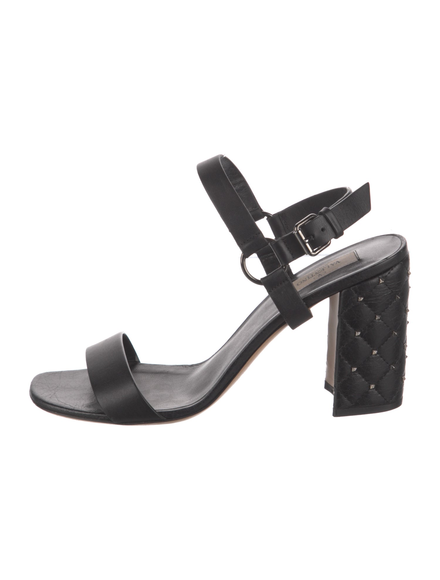 Valentino Rockstud Accents Leather Slingback Sandals