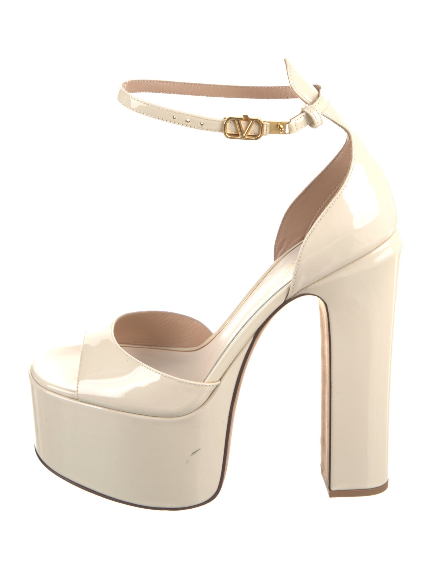 Valentino Vlogo Patent Leather Sandals