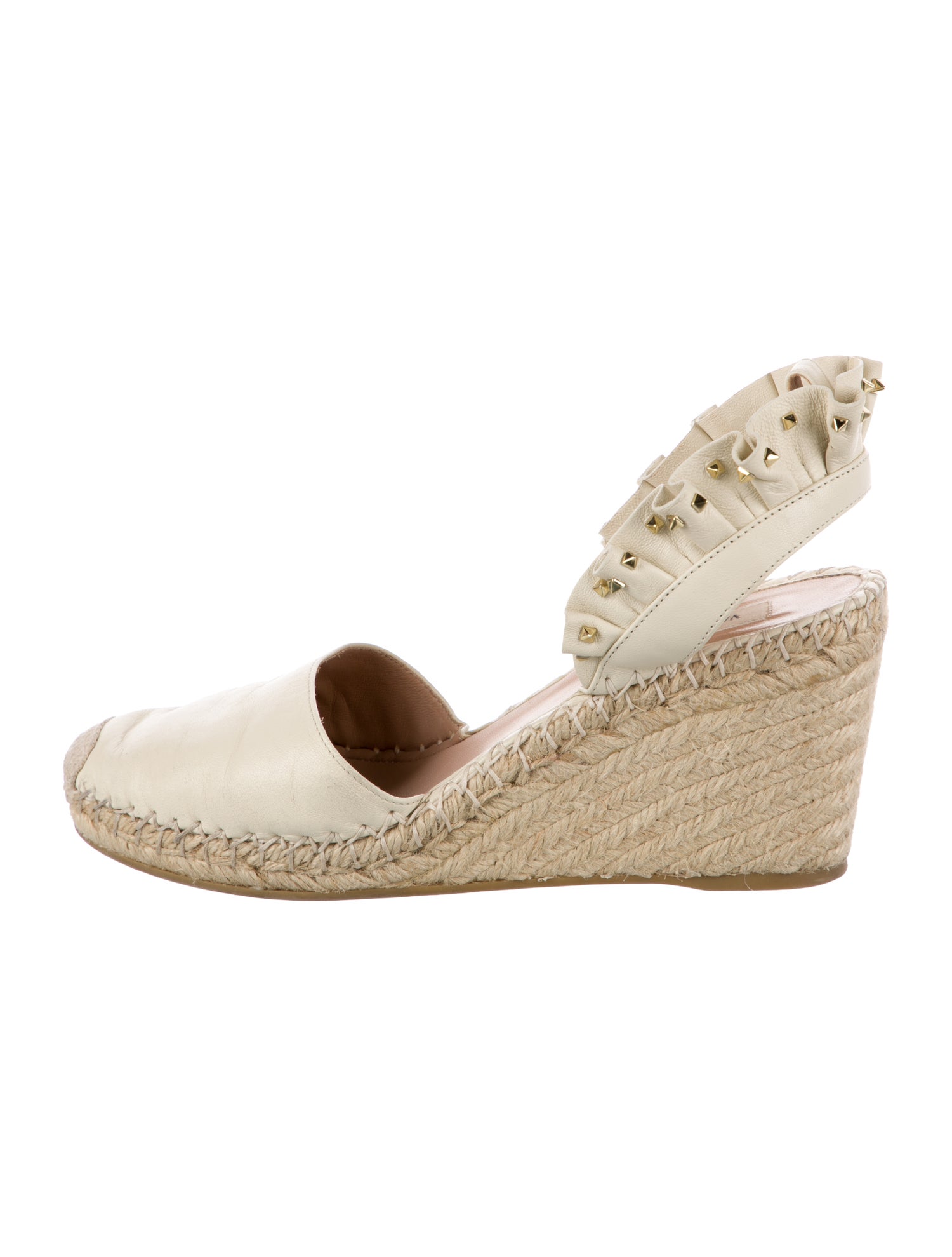 Valentino Rockstud Accents Leather Slingback Pumps