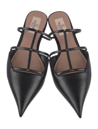 Valentino Leather Studded Accents Mules