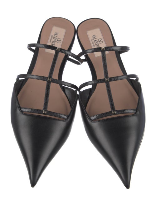 Valentino Leather Studded Accents Mules