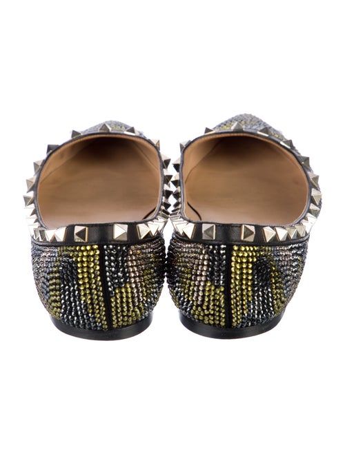 Valentino Rockstud Accents Leather Trim Embellishment Flats