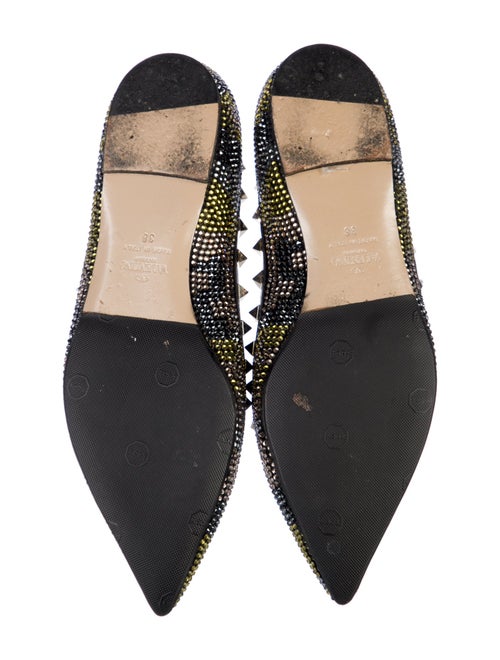 Valentino Rockstud Accents Leather Trim Embellishment Flats