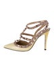 Valentino Rockstud Accents Patent Leather T-Strap Pumps