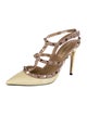 Valentino Rockstud Accents Patent Leather T-Strap Pumps