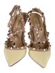 Valentino Rockstud Accents Patent Leather T-Strap Pumps