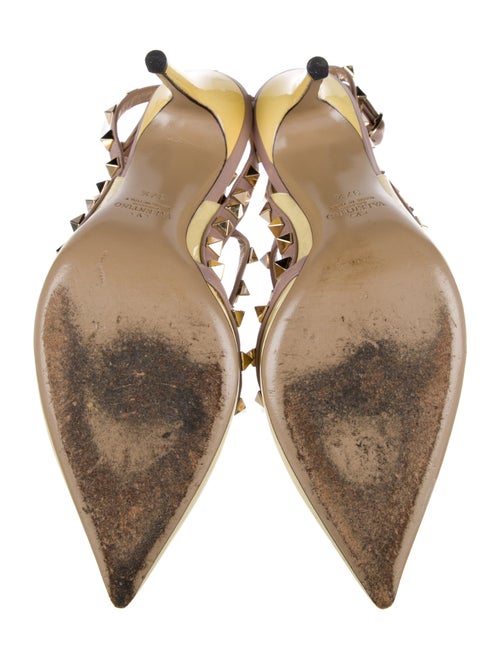 Valentino Rockstud Accents Patent Leather T-Strap Pumps