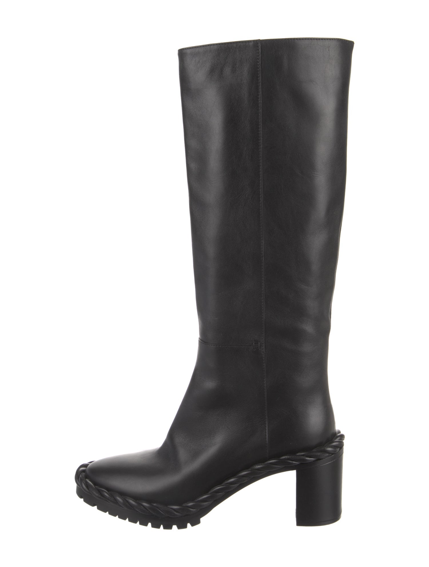 Valentino Rockstud Accents Leather Rain Boots
