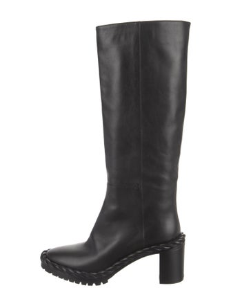 Valentino Rockstud Accents Leather Rain Boots