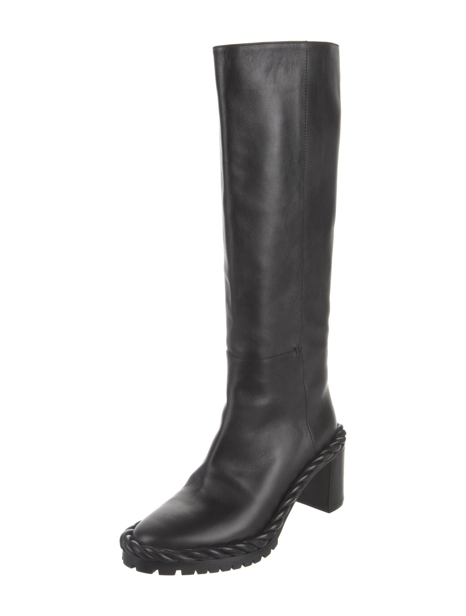 Valentino Rockstud Accents Leather Rain Boots