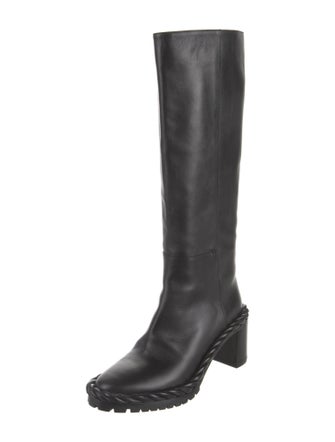 Valentino Rockstud Accents Leather Rain Boots
