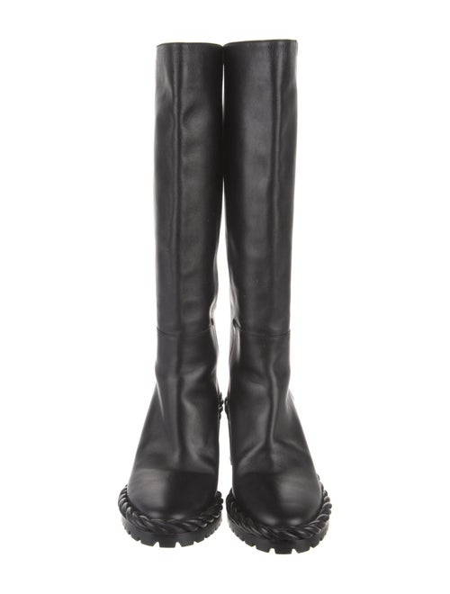 Valentino Rockstud Accents Leather Rain Boots