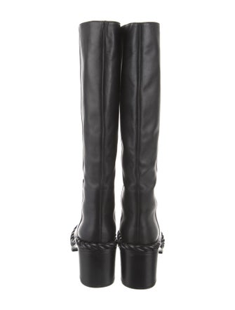 Valentino Rockstud Accents Leather Rain Boots