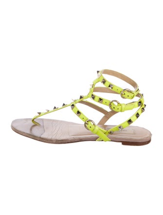 Valentino Rockstud Accents Leather Gladiator Sandals