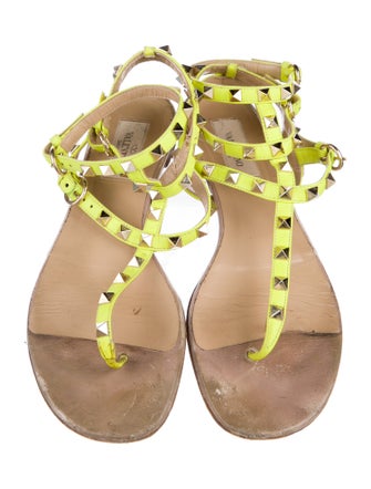 Valentino Rockstud Accents Leather Gladiator Sandals