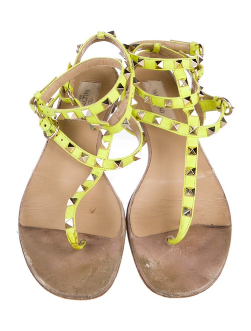 Valentino Rockstud Accents Leather Gladiator Sandals