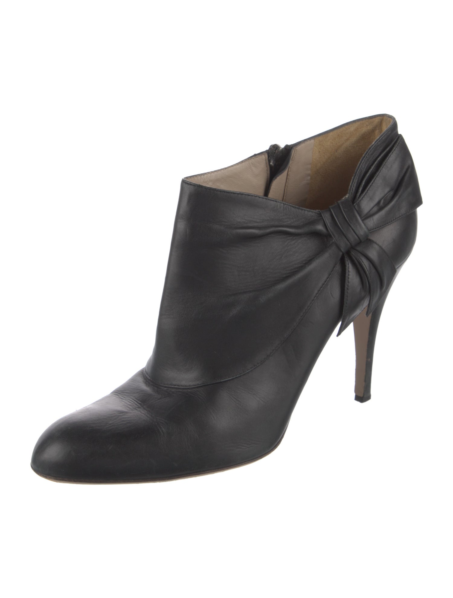 Valentino Leather Bow Accents Boots