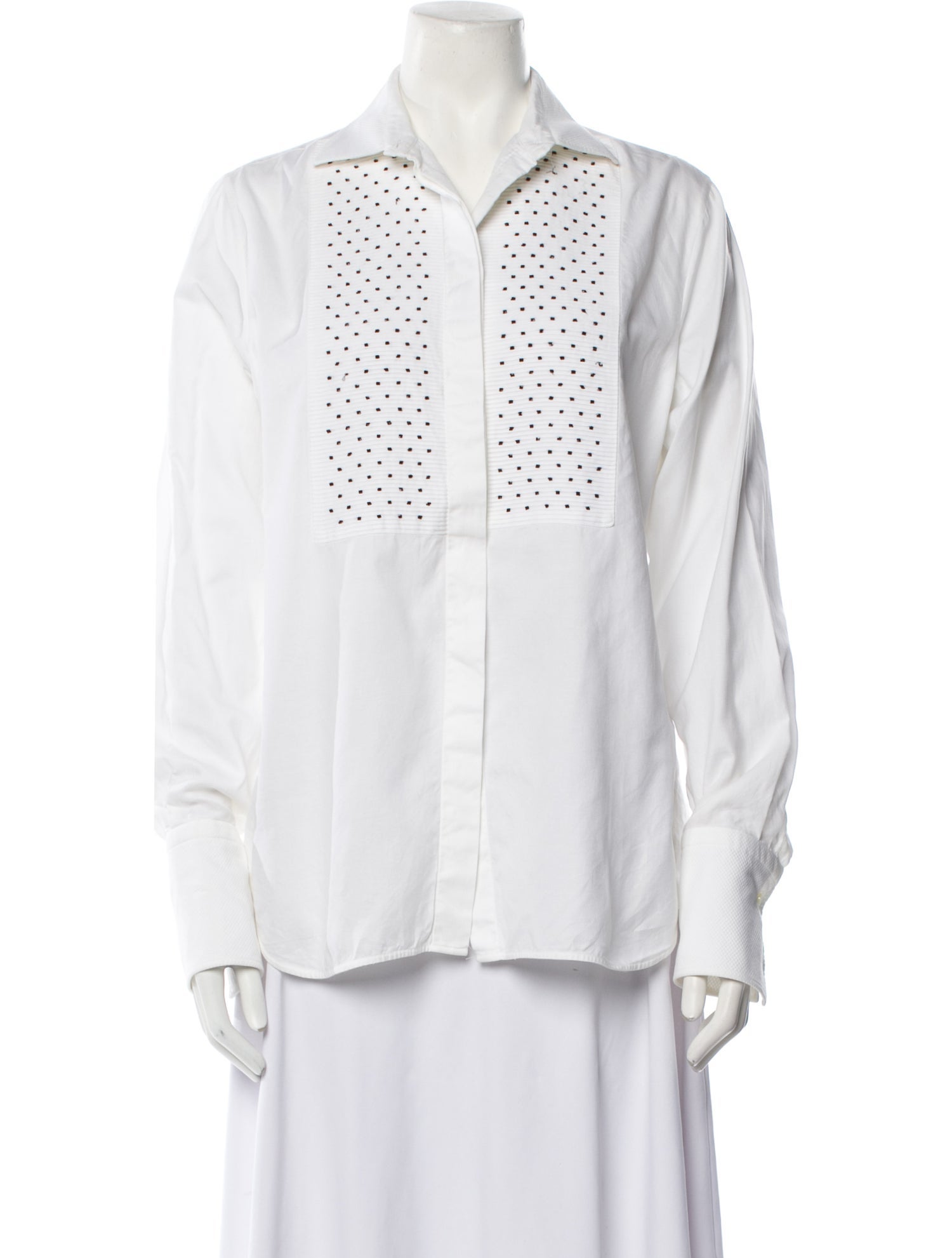 Valentino Long Sleeve Button-Up Top