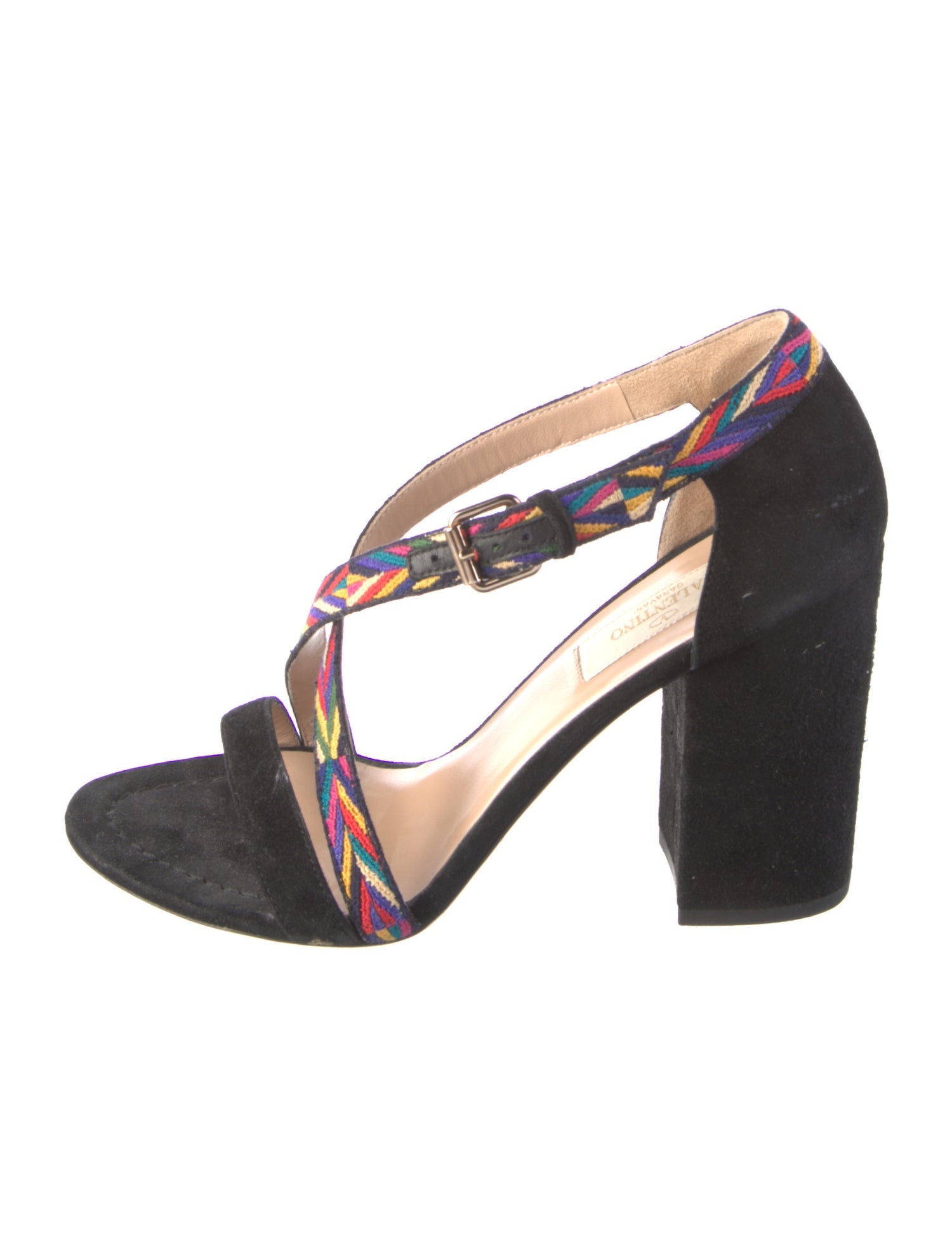 Valentino Suede Patterned Sandals