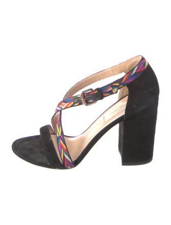 Valentino Suede Patterned Sandals