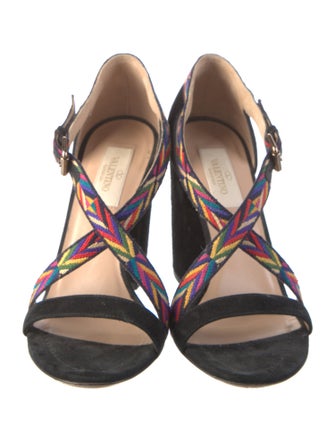 Valentino Suede Patterned Sandals