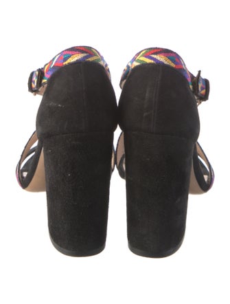 Valentino Suede Patterned Sandals