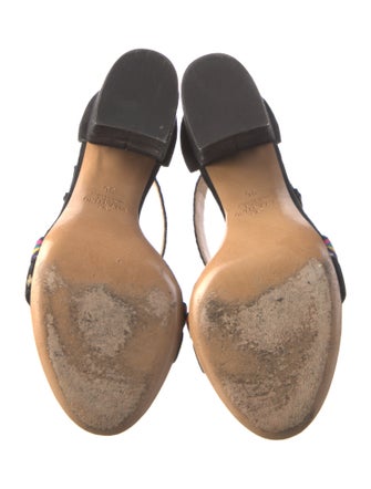 Valentino Suede Patterned Sandals