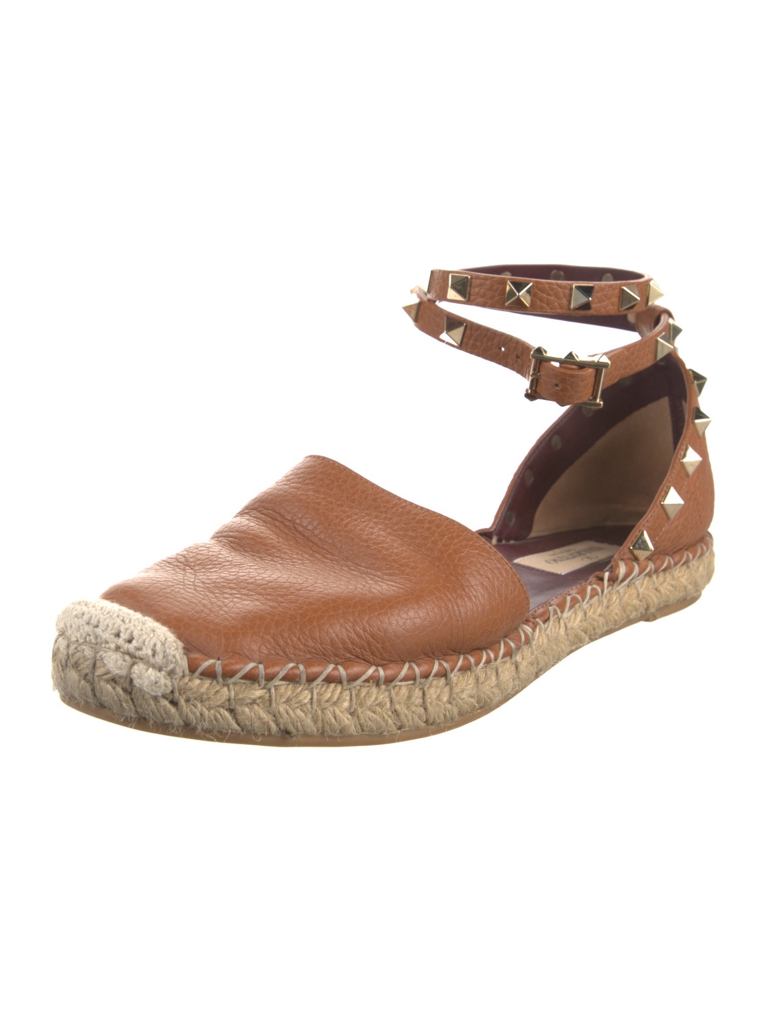 Valentino Rockstud Accents Leather D'Orsay Flats