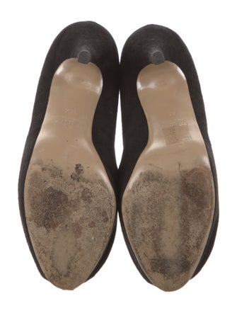 Valentino Suede Bow Accents T-Strap Pumps