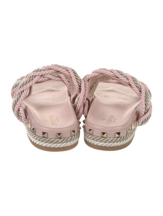 Valentino Rockstud Accents Leather Slides