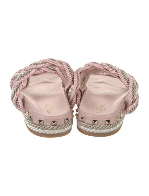 Valentino Rockstud Accents Leather Slides